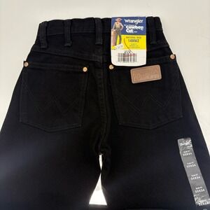 New Wrangler Cowboy Cut Jeans Womens 00X34 (22X34) Black Slim Fit Tapered Denim